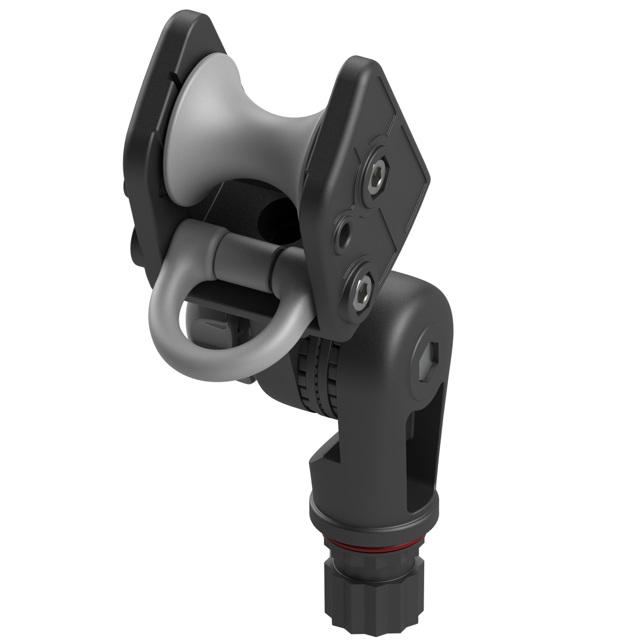 Поворотно-нахильний якорний рым-ролик BORIKA FASTen ARr003 чорний-сірий для спуску/підйому якорів до 8 кг з направляючим кільцем, фото 1