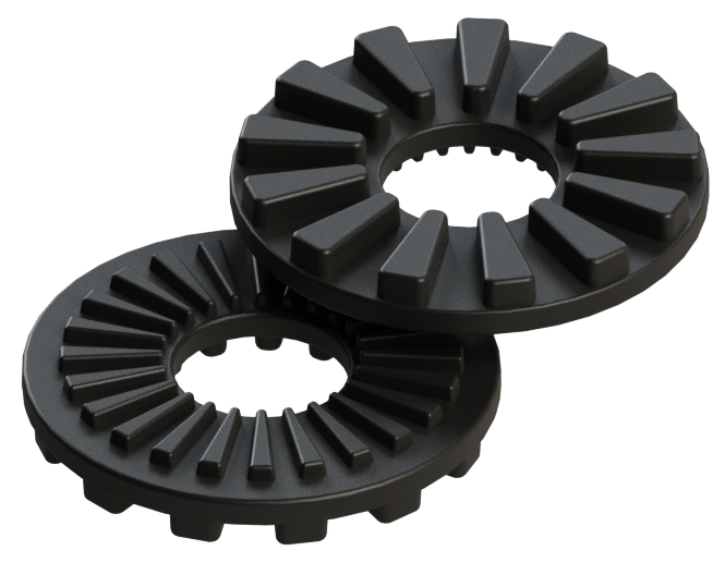 Комплект перехідних шайб BORIKA FASTen Yk015 чорних 2 шт для шліців 15° адаптери з армованого поліаміду, фото 1