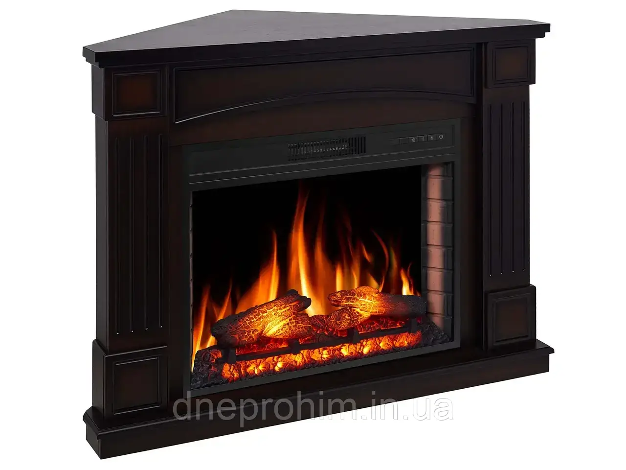 Камінокомплект ArtiFlame Boston Corner AF28S махагон коричневий антик з обігрівом і звуком горіння вогню, фото 1