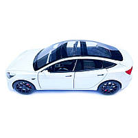 Машинка метал Tesla model 3 біла Тесла 1:24 відкр двері баг капот звук світло 18,5*6*8,5см (EL-94022), фото 3