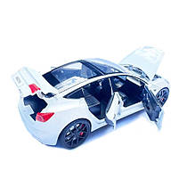 Машинка метал Tesla model 3 біла Тесла 1:24 відкр двері баг капот звук світло 18,5*6*8,5см (EL-94022), фото 6