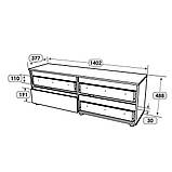 Широка Тумба для телевізора 1400 ЛТВ Лайт Еверест Дуб крафт Білий (140х38х49 см), фото 5