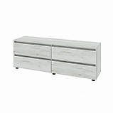 Широка Тумба для телевізора 1400 ЛТВ Лайт Еверест Дуб крафт Білий (140х38х49 см), фото 4