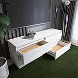 Широка Тумба для телевізора 1400 ЛТВ Лайт Еверест Дуб крафт Білий (140х38х49 см), фото 2