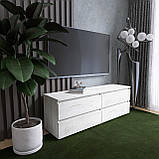 Широка Тумба для телевізора 1400 ЛТВ Лайт Еверест Дуб крафт Білий (140х38х49 см), фото 3