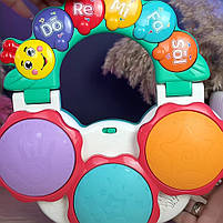 Музична гусінь WToys укр мова світло 6 пісень 5 казок цифри піаніно 23*26*5см (57839), фото 2