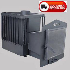 ПІЧ ДЛЯ БАНИ І САУНИ VESUVI РЕБРО 30 М3, СТЕКЛО 400*400 І ВИНОСОМ, КОММЕРЧЯНА 12 ММ, фото 1