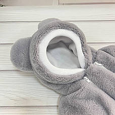 Дитячий теплий чоловічок комбінезон Тедді осінь весна зима 3-6 міс 62-68 розмір, фото 5