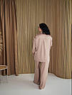 Піжама жіноча ШОВКОВА БРЮКИ ПАЛАЦО ТА СОРОЧКА S-3XL МОККО 915, фото 9