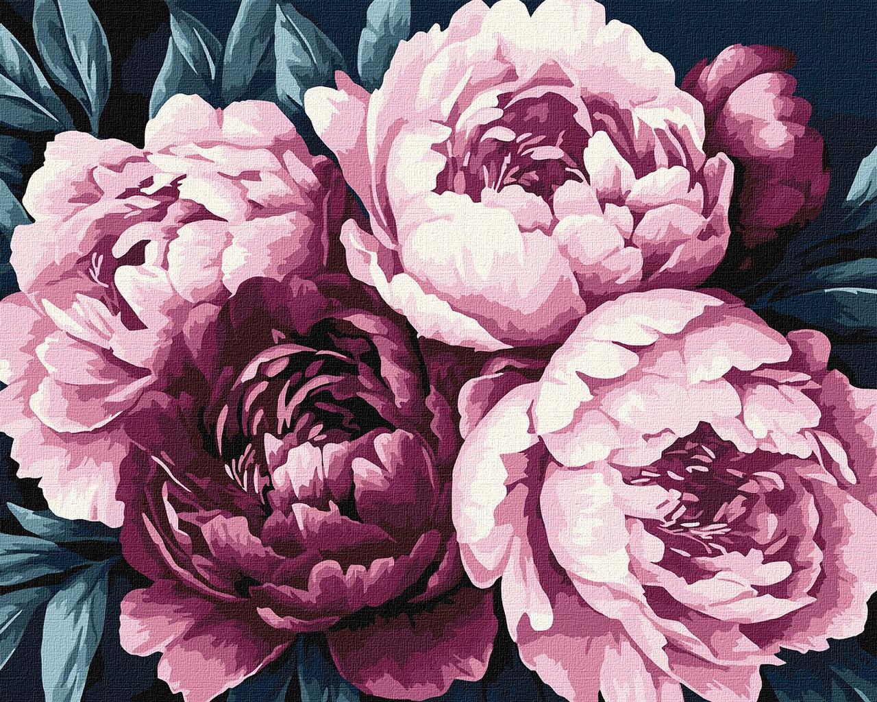 Картина за номерами Квіти. Ніжні півонії 40*50 см Ідейка KHO 3306, фото 1