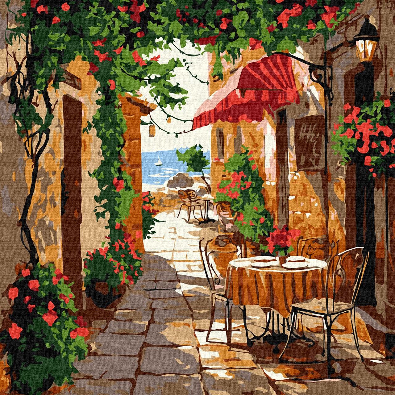 Картина за номерами Вінтажна кав'ярня. пейзаж 30*30 см Ідейка KHO 6381, фото 1