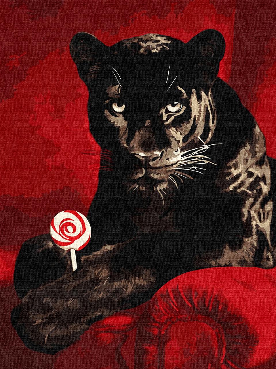 Картина за номерами Чорна пантера. тварини 30*40 см Ідейка KHO 6727, фото 1