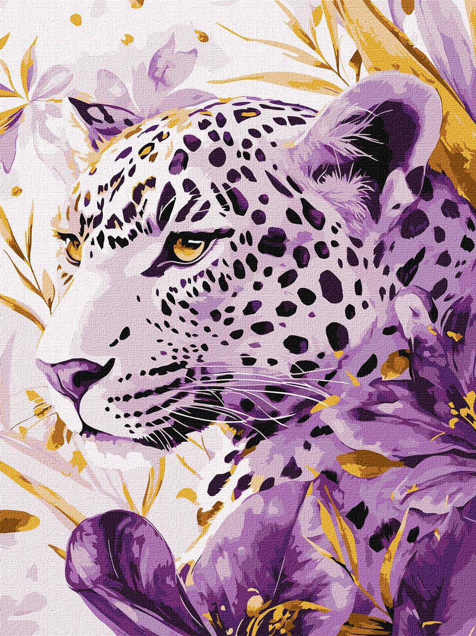 Картина за номерами тварини. Хижий леопард 30*40 см Ідейка KHO 6728, фото 1