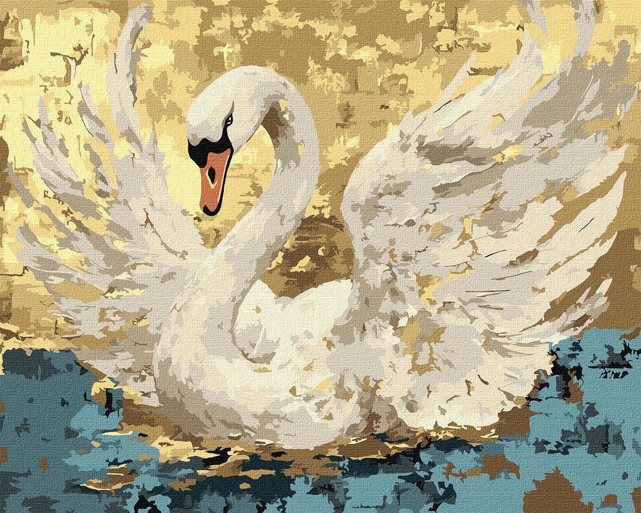 Картина за номерами Птахи. Білий лебідь 40*50 см Ідейка KHO 6737, фото 1