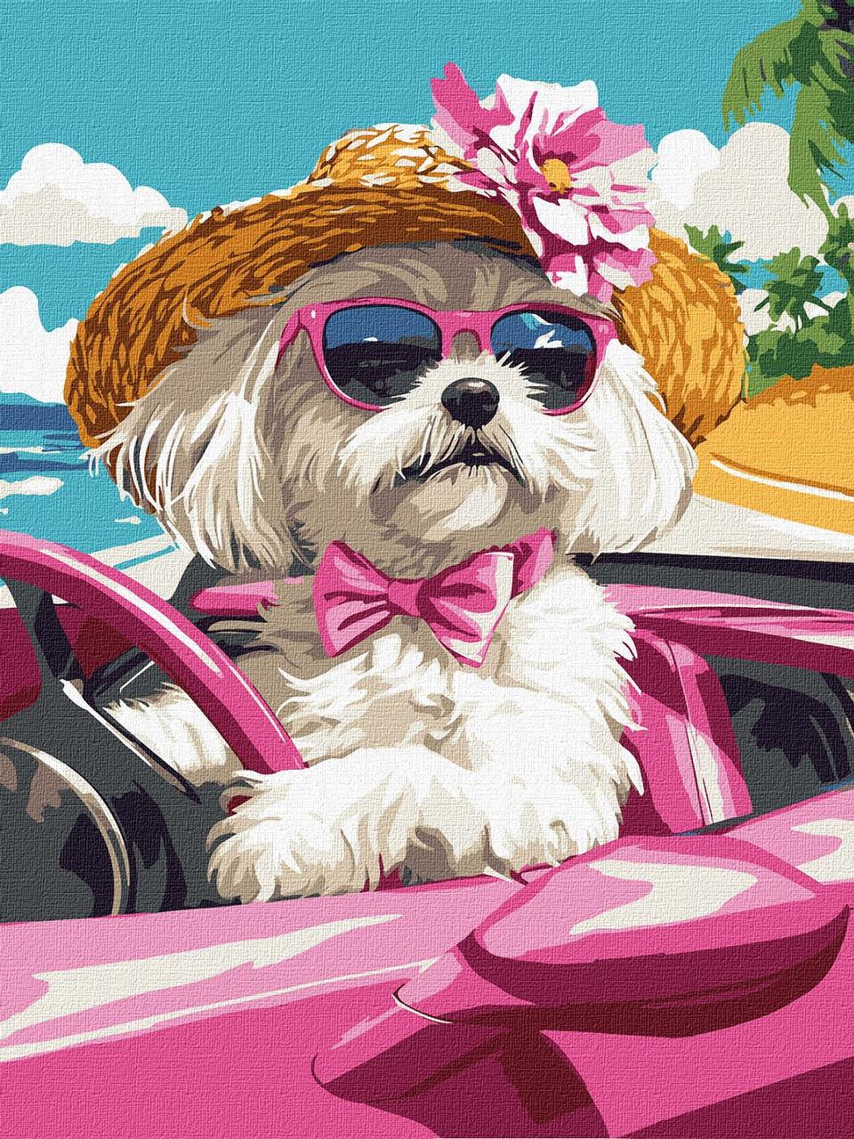 Картина за номерами Стильне цуценя exp 30*40 см Ідейка KHO 6738, фото 1