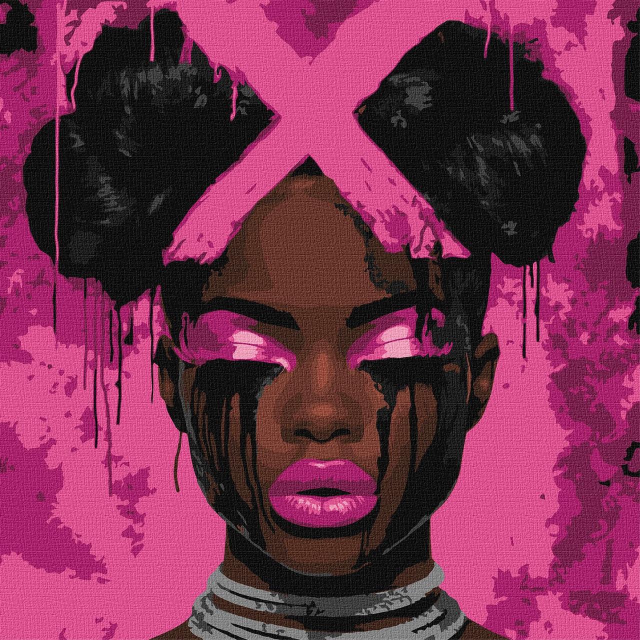 Картина за номерами Люди. Неонова дівчина 40*40 см Ідейка KHO 8615, фото 1