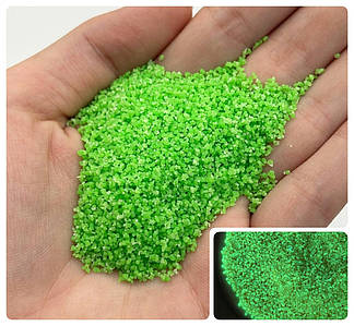 Декоративний наповнювач/ Світиться у темряві / Упаковка - 20 грам / Салатовий