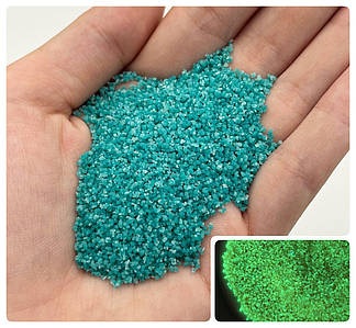 Декоративний наповнювач/ Світиться у темряві / Упаковка - 20 грам / Лазурний