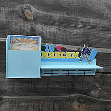 Медальниця з фото-фігуркою. Полиця для кубків хокей. Медальниця для хокеїста. Полка нагороди хокей