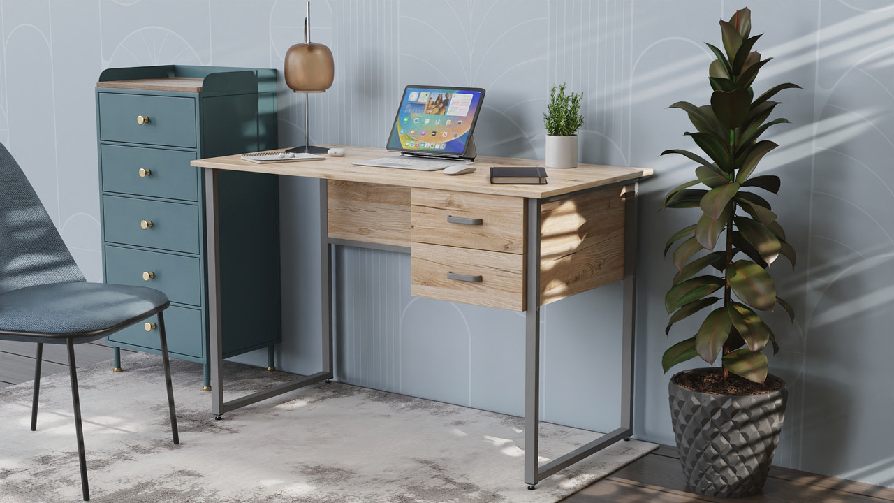 Комп'ютерний стіл Ferrum-decor Таккота 75x140x60 сірий ДСП Дуб Артізан 16мм (FRD-102323), фото 1