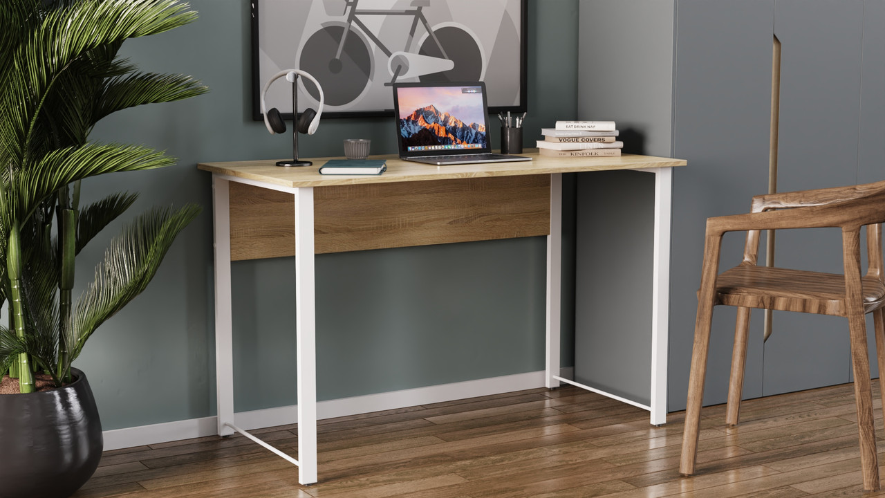Комп'ютерний стіл Ferrum-decor Курт 75x140x60 білий ДСП Дуб Сонома 16мм (FRD-102217), фото 1