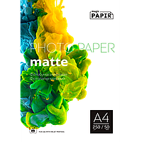 Фотопапір матовий  А4 250 г/м2, (50л) PAPIR Матовий фотопапір для принтера А4 250 гр.