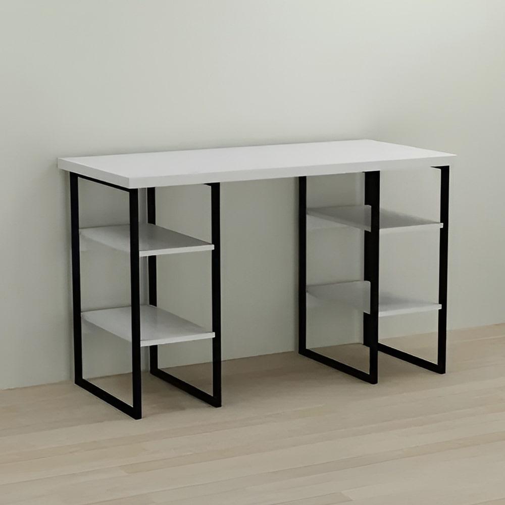 Комп'ютерний стіл Ferrum-decor Карен 75x140x60 чорний ДСП Білий 32мм (FRD-102055), фото 1