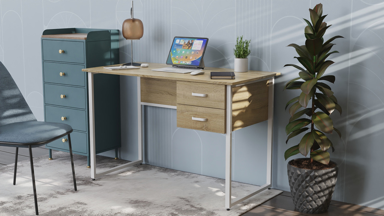 Комп'ютерний стіл Ferrum-decor Таккота 75x120x70 білий ДСП Дуб Сонома 16мм (FRD-102117), фото 1