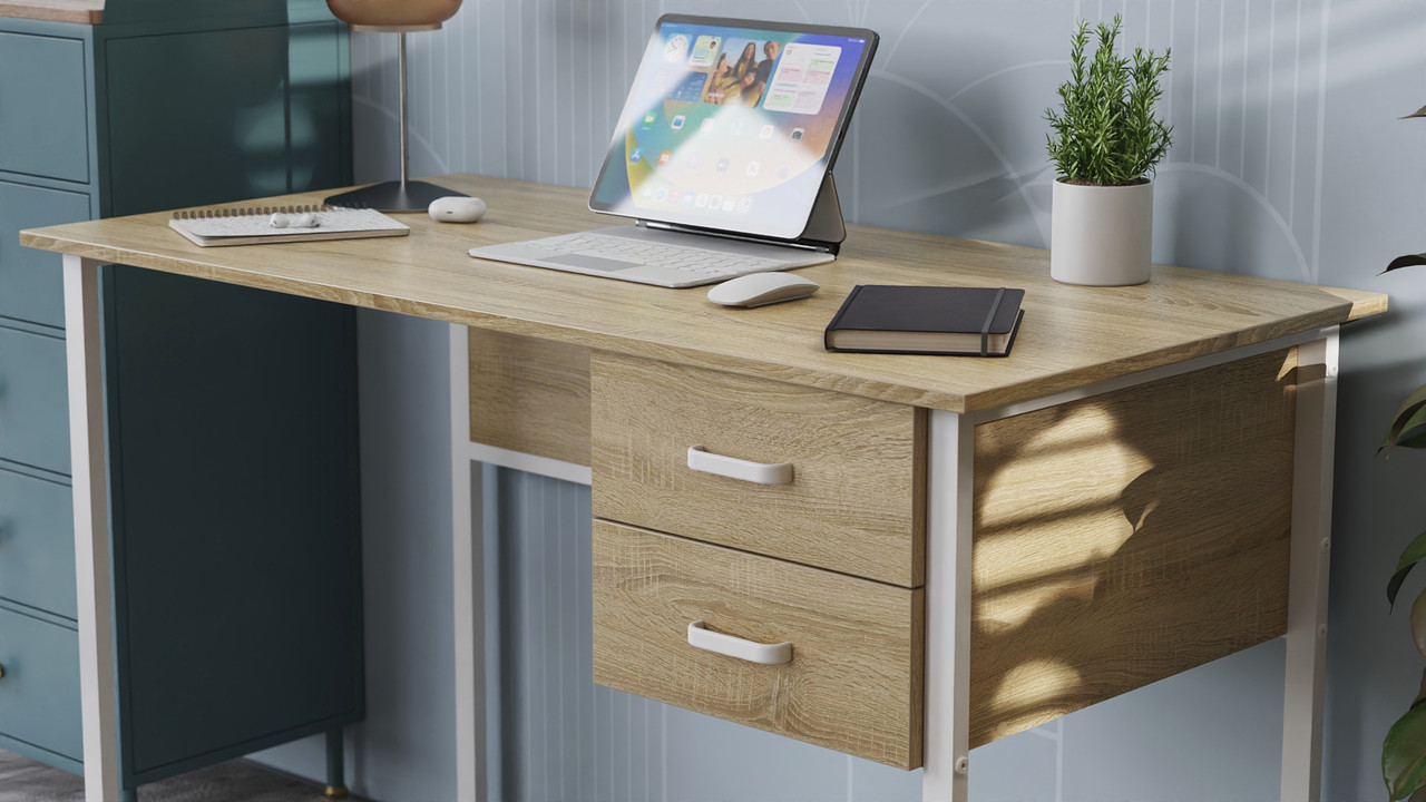 Комп'ютерний стіл Ferrum-decor Таккота 75x140x70 білий ДСП Дуб Сонома 16мм (FRD-102127), фото 1