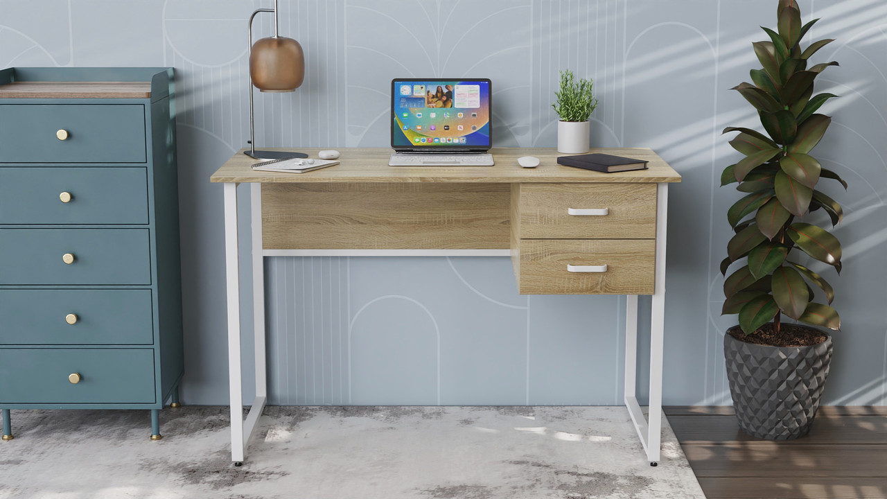 Комп'ютерний стіл Ferrum-decor Таккота 75x140x60 білий ДСП Дуб Сонома 16мм (FRD-102099), фото 1