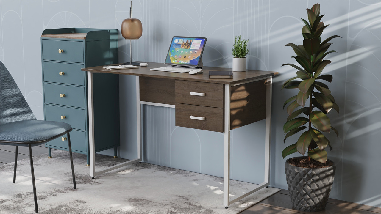 Комп'ютерний стіл Ferrum-decor Таккота 75x120x60 білий ДСП Дуб Сонома Труфель 16мм (FRD-102090), фото 1