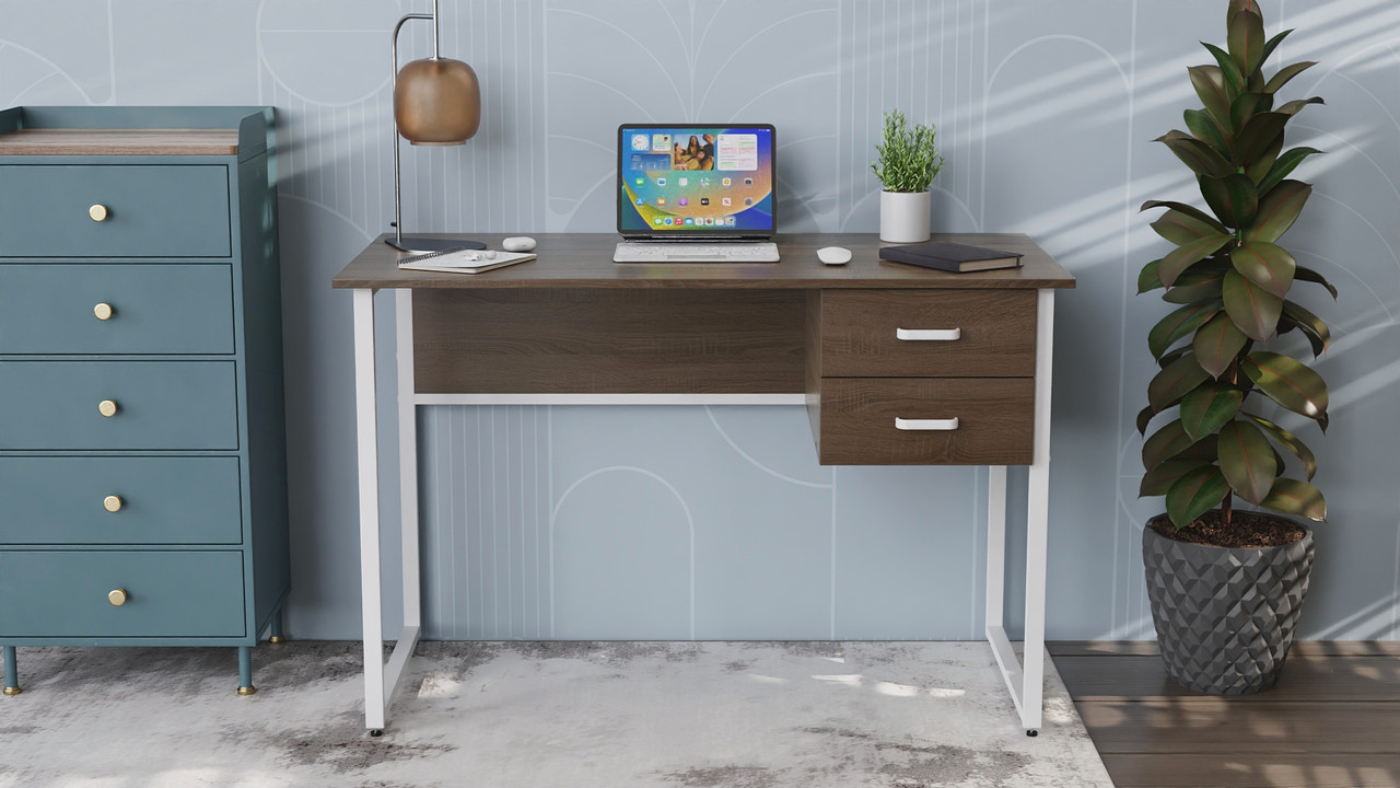 Комп'ютерний стіл Ferrum-decor Таккота 75x140x60 білий ДСП Дуб Сонома Труфель 16мм (FRD-102100), фото 1