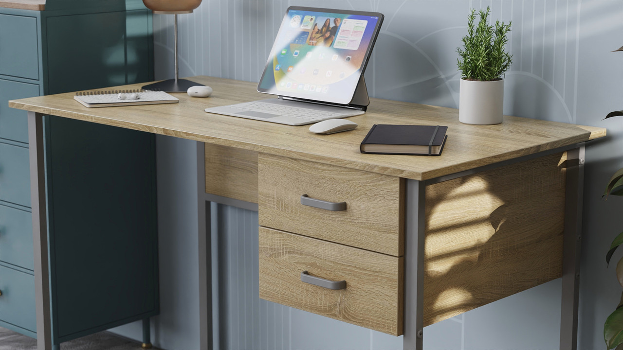 Комп'ютерний стіл Ferrum-decor Таккота 75x140x60 сірий ДСП Дуб Сонома 16мм (FRD-102321), фото 1