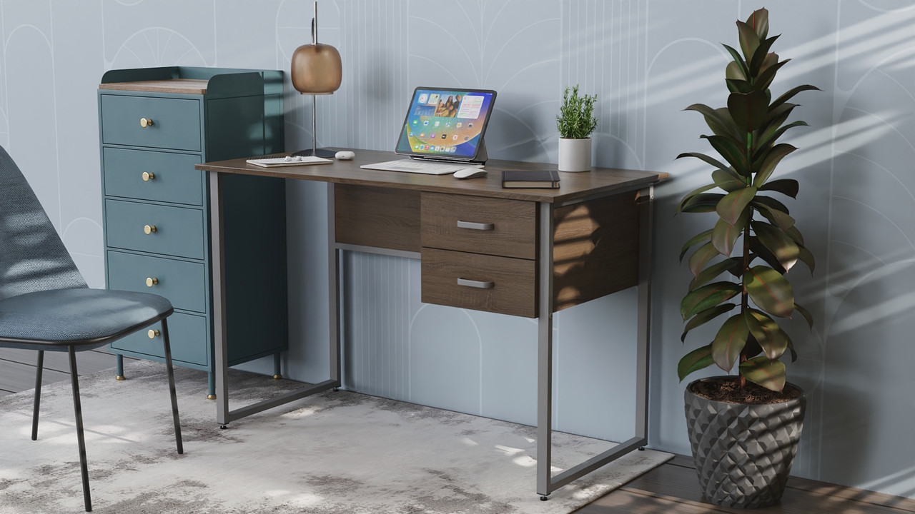 Комп'ютерний стіл Ferrum-decor Таккота 75x140x60 сірий ДСП Дуб Сонома Труфель 16мм (FRD-102322), фото 1