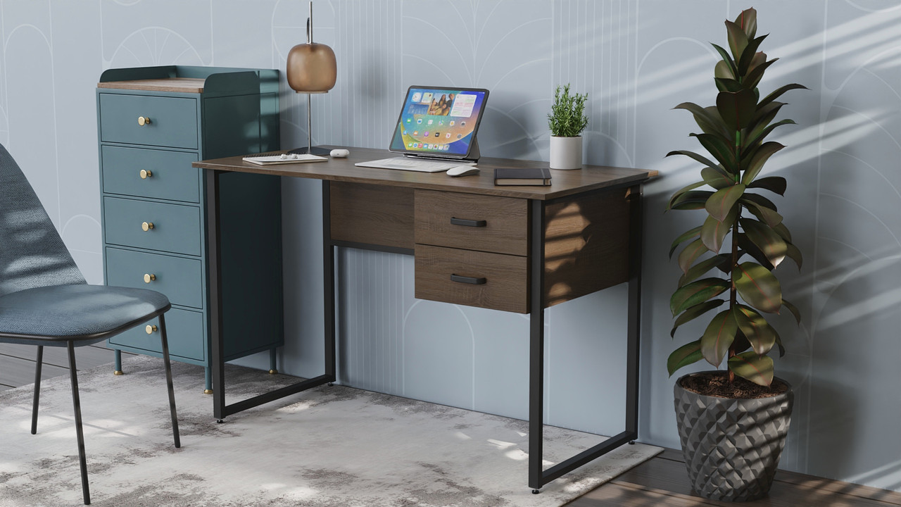 Комп'ютерний стіл Ferrum-decor Таккота 75x120x60 чорний ДСП Дуб Сонома Труфель 16мм (FRD-101918), фото 1