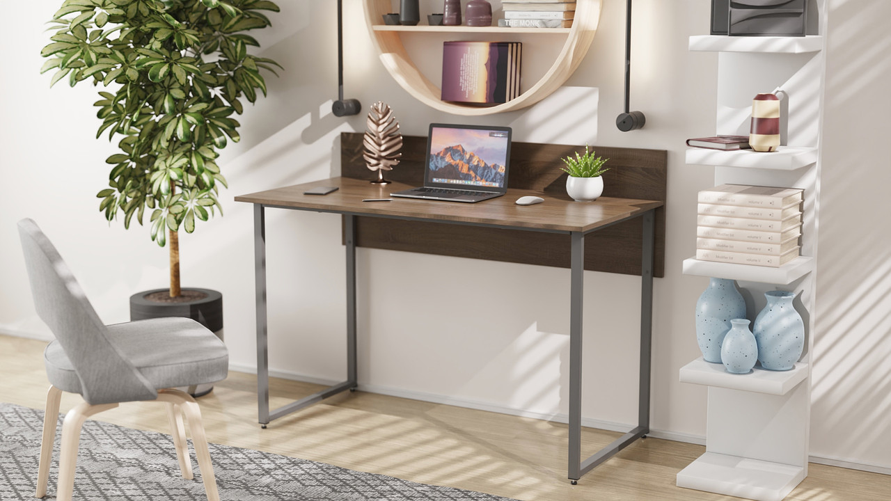 Комп'ютерний стіл Ferrum-decor Скай 75x140x70 сірий ДСП Дуб Сонома Труфель 16мм (FRD-101583), фото 1