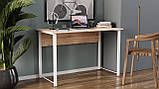 Комп'ютерний стіл Ferrum-decor Курт 75x140x60 білий ДСП Дуб Артізан 16мм (FRD-102219), фото 4