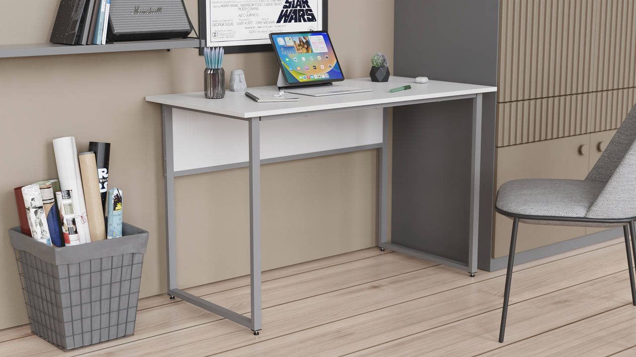 Комп'ютерний стіл Ferrum-decor Коді 75x140x70 сірий ДСП Білий 16мм (FRD-101701), фото 1