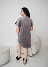 Домашня сукня ВЕЛЮРОВА З КОРОТКИМ РУКАВОМ 2XL-5XL СІРИЙ 212, фото 4