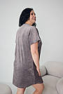 Домашня сукня ВЕЛЮРОВА З КОРОТКИМ РУКАВОМ 2XL-5XL СІРИЙ 212, фото 5