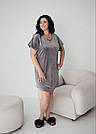 Домашня сукня ВЕЛЮРОВА З КОРОТКИМ РУКАВОМ 2XL-5XL СІРИЙ 212, фото 3
