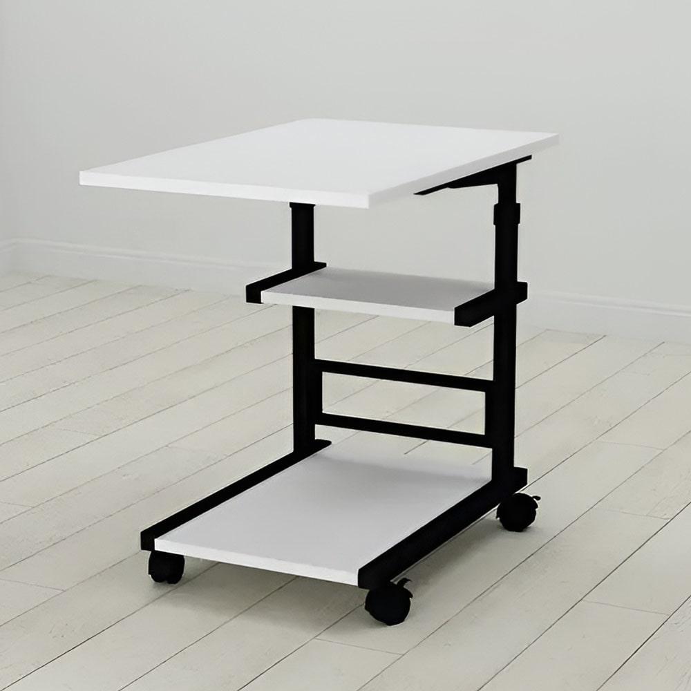 Стіл приставний Ferrum-decor Адан 62x40x60 метал Чорний ДСП Білий 16мм (FRD-102484), фото 1