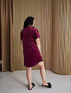 Домашня сукня ВЕЛЮРОВА З КОРОТКИМ РУКАВОМ 2XL-5XL МАРСАЛА 212, фото 5