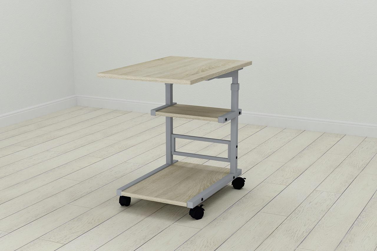 Стіл приставний Ferrum-decor Адан 62x40x60 метал Сірий ДСП Дуб Сонома 16мм (FRD-102501), фото 1