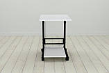 Стіл приставний Ferrum-decor Френу 62x40x60 метал Чорний ДСП Білий 16мм (FRD-102505), фото 3