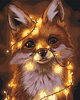 Картина за номерами Тварини. Лисеня в гірлянді 40*50 см Орігамі LW 380