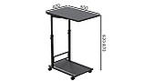 Стіл приставний Френу 62x40x60 метал Чорний ДСП Сосна Кембра 16мм FRD-102507, фото 3
