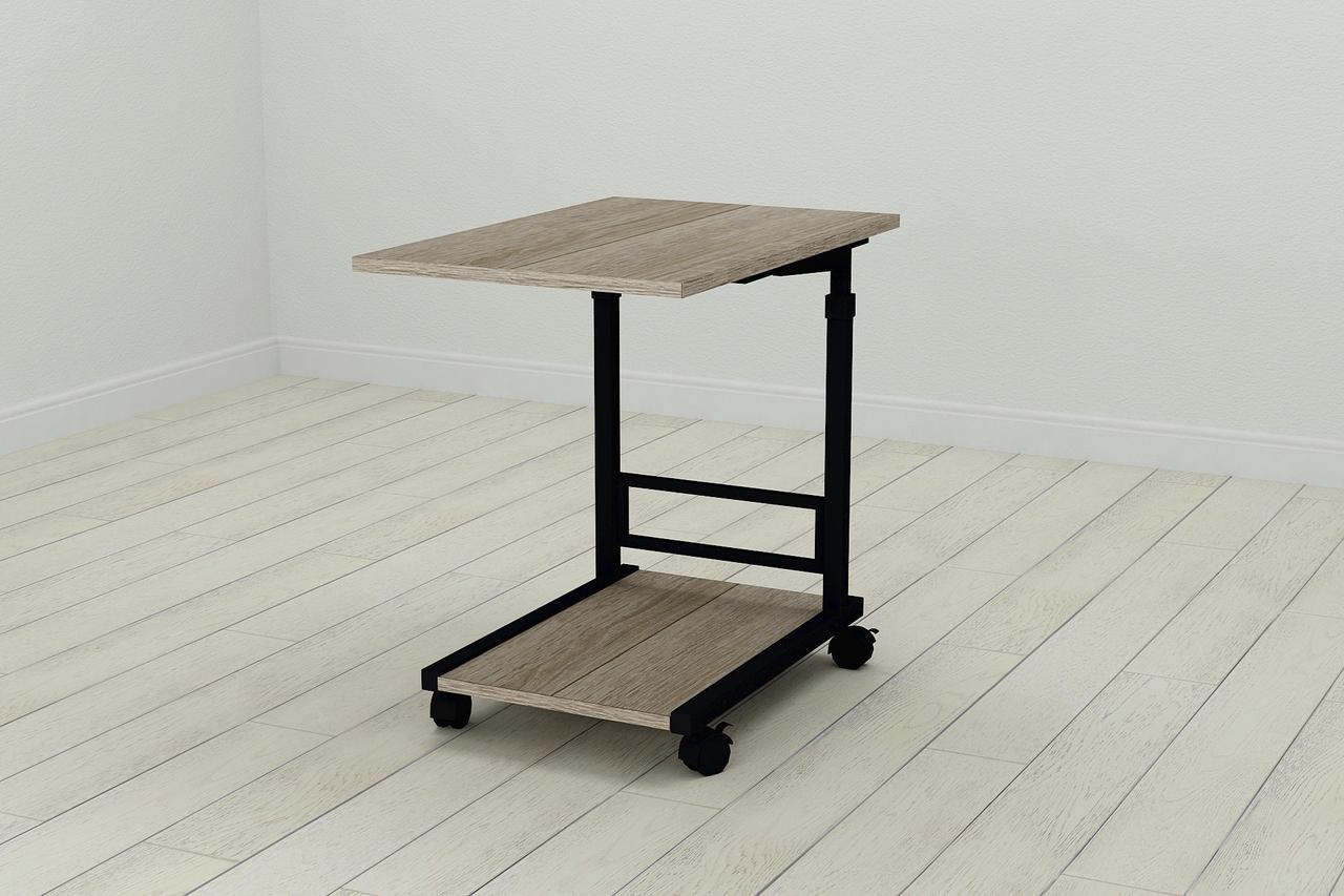 Стіл приставний Ferrum-decor Френу 62x40x60 метал Чорний ДСП Дуб Сонома Трюфель 16мм (FRD-102509), фото 1