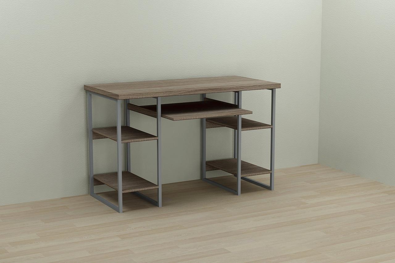 Комп'ютерний стіл Ferrum-decor Тім 75x140x70 сірий ДСП Дуб Сонома Трюфель 32мм (FRD-101904), фото 1