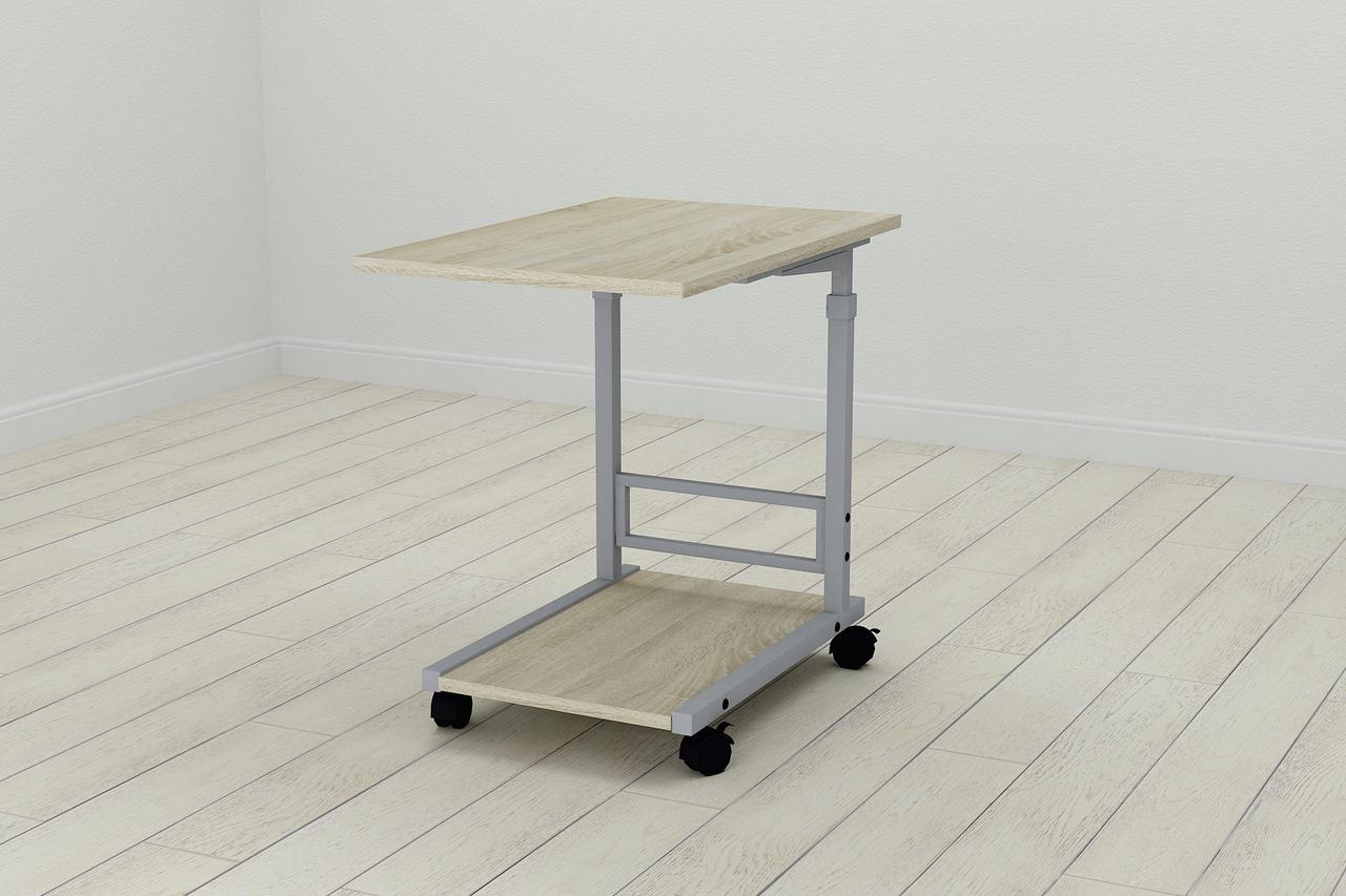 Стіл приставний Ferrum-decor Френу 62x40x60 метал Сірий ДСП Дуб Сонома 16мм (FRD-102522), фото 1